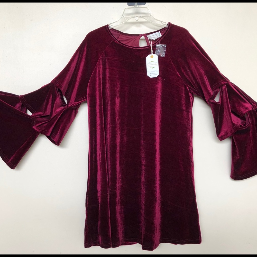 Love Riche, Red velvet baby doll dress